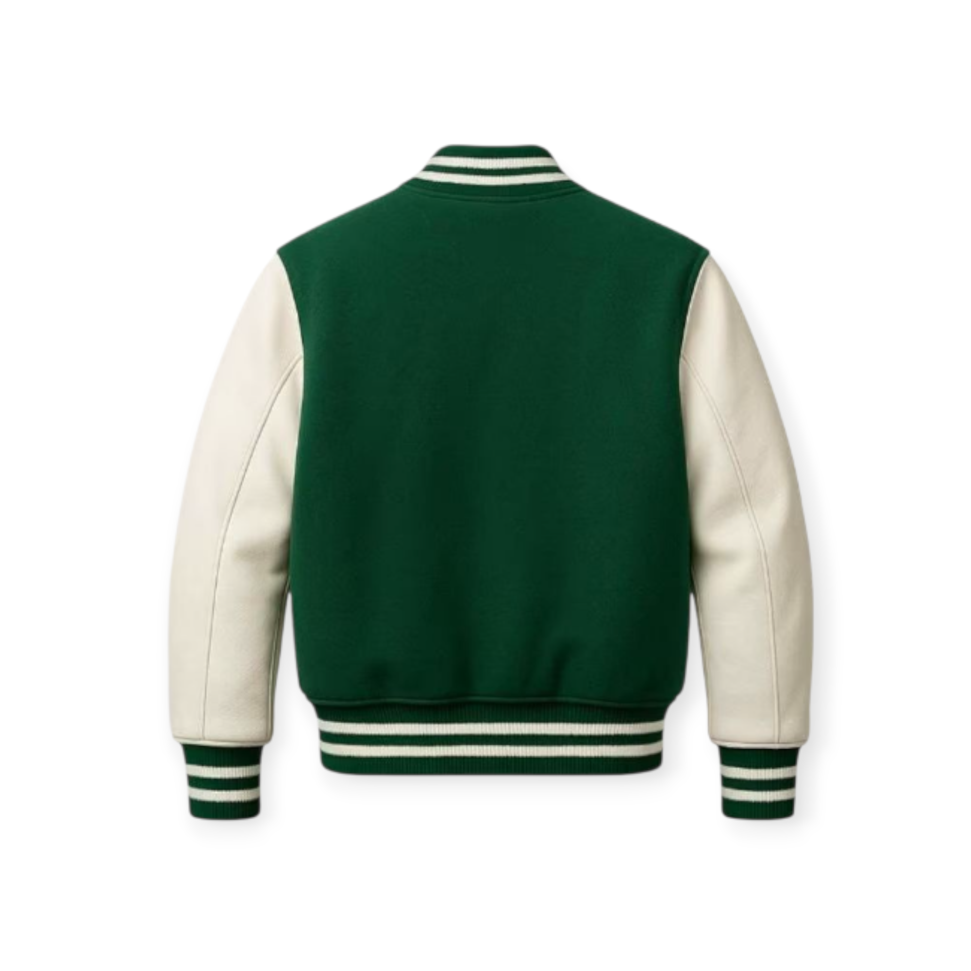 Wool Varsity Jacket with Leather Sleeves