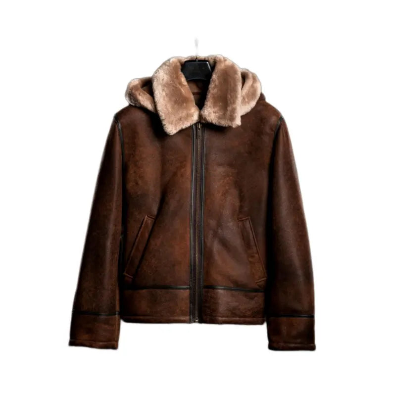 Suede Shearling Leather Jacket – Full Fur Lined