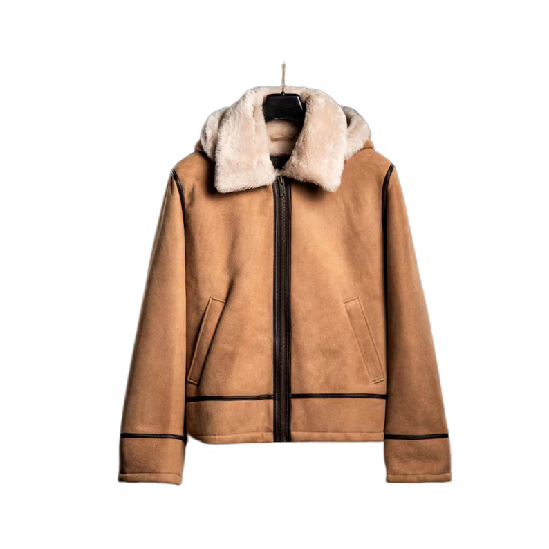 Suede Shearling Leather Jacket – Full Fur Lined