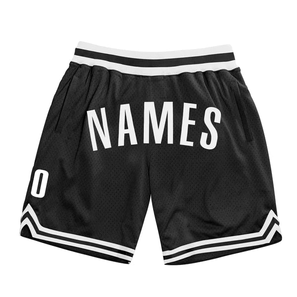 Front view of Cotton Shorts Men Black White Outlines – Qintaar