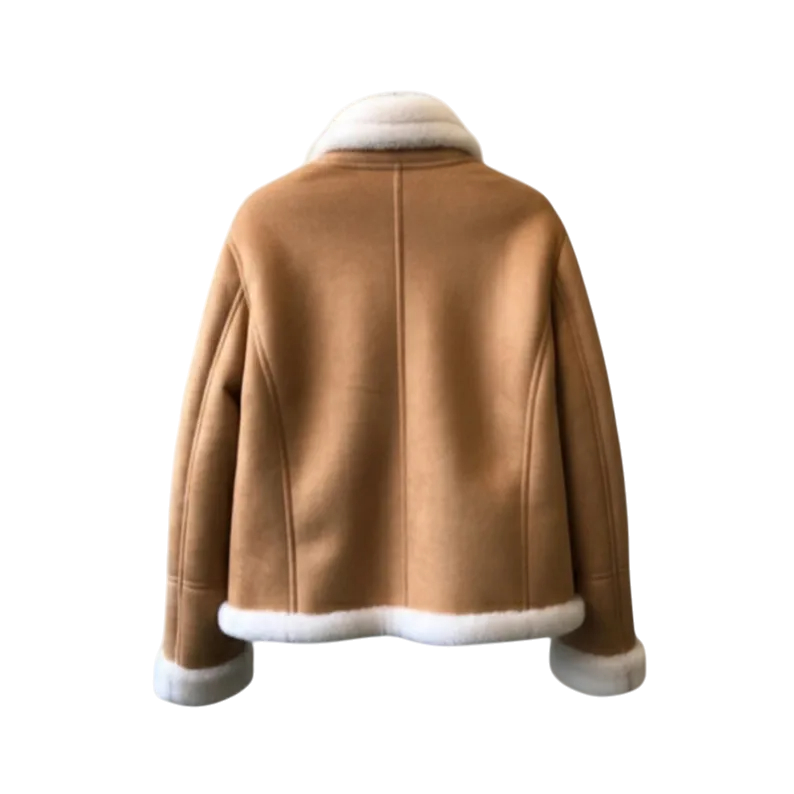 Women’s Tan Shearling Suede Jacket